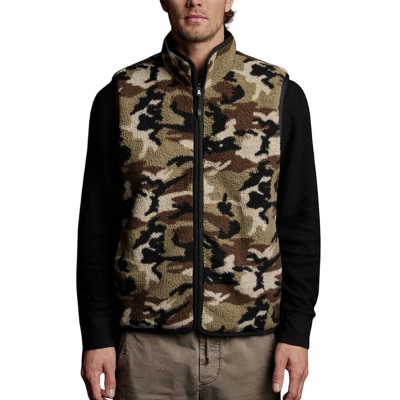 JAMES PERSE Men's Camo Sherpa Sport Vest Retail: $450 (NWT) - Picture 2 of 8